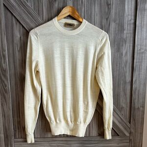 Vintage 100% wool Butter Yellow Crewneck Sweater | Made in England | Size M